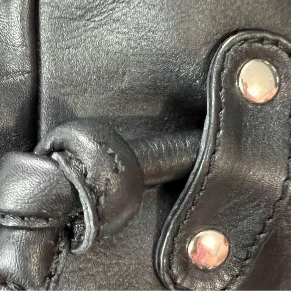 Vintage Spiegel Black Leather Hand Bag - Picture 5 of 6